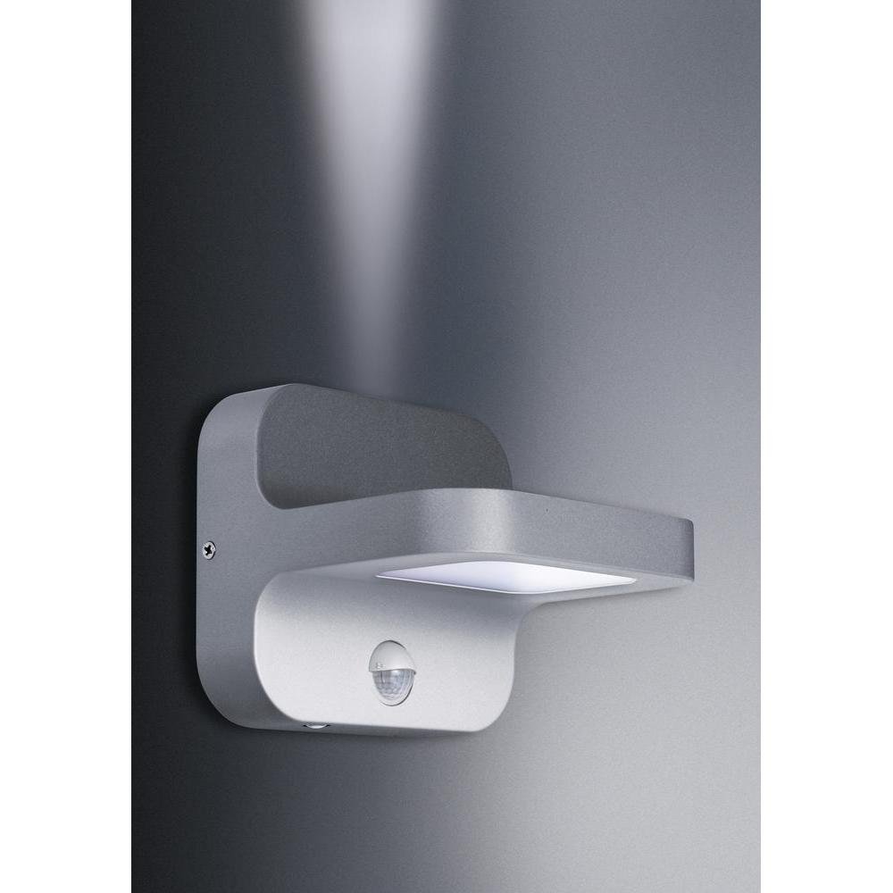 GEV 21723 LED Wall Light with Motion Sensor High-Quality Aluminium Grey 15 x 16 x 14 cm