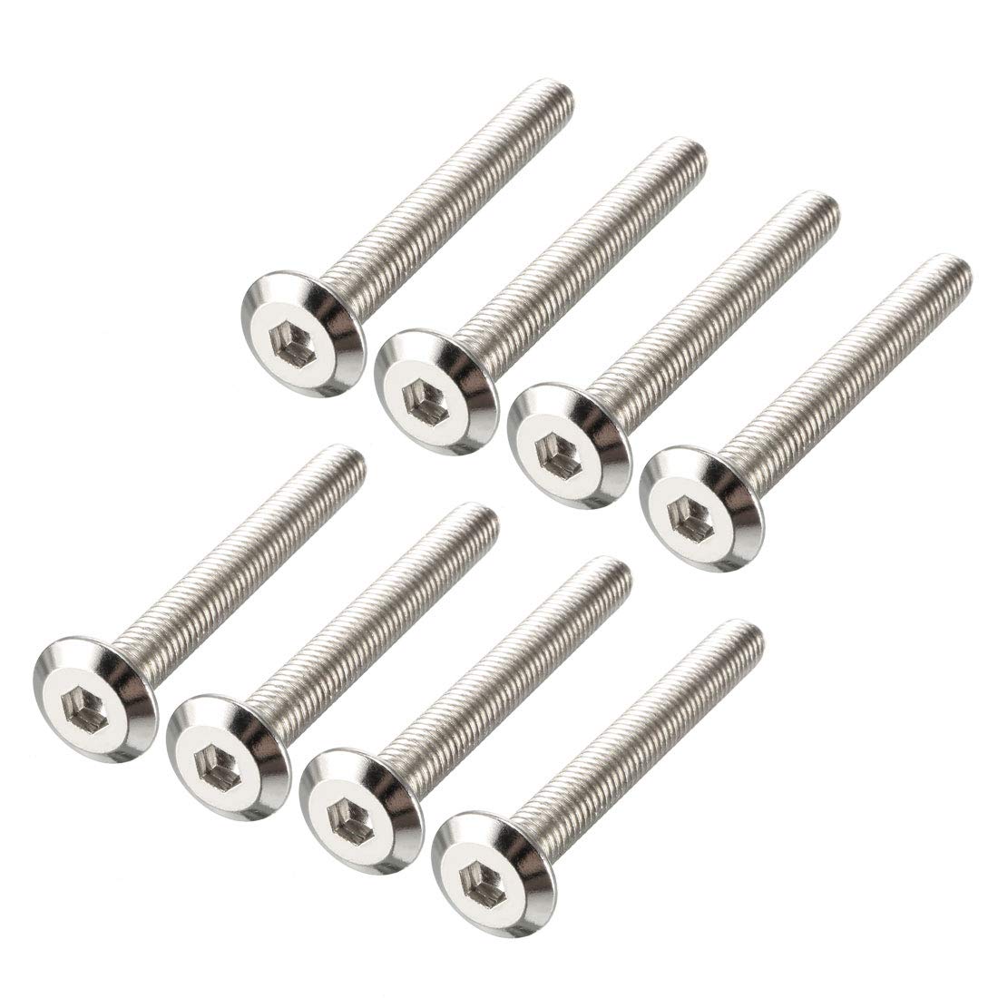 sourcing map M6x50mm Furniture Bolts Hex Socket Screws Fastener Carbon Steel 8pcs