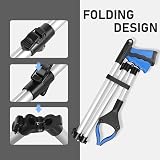 YAUNGEL 43 Inch Litter Picker Grabber with Magnet Foldable 360° Jaws Blue view 3