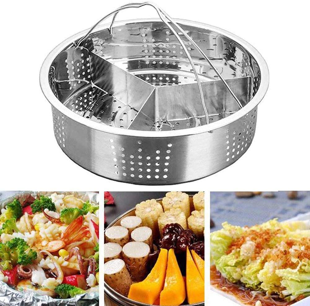 Trio Separator Set Stainless Steel Steamer Basket Rack Durable Cooker Accessories Fast Steaming Grid Basket Divider for Vegetables Cooking