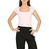 Forever 21 Women's Baby Tee T-Shirt– Short Sleeve Scoop Neck Fitted Top, Soft Stretch Polyester-Spandex Blend