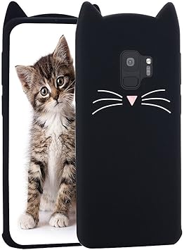 Noir Chat Coque Pour Samsung Galaxy S9 Plushousses De Téléphonetpu Silicone Etuimignon 3d Cartoon Dessin Animé Animaux Pink Fille Femmes