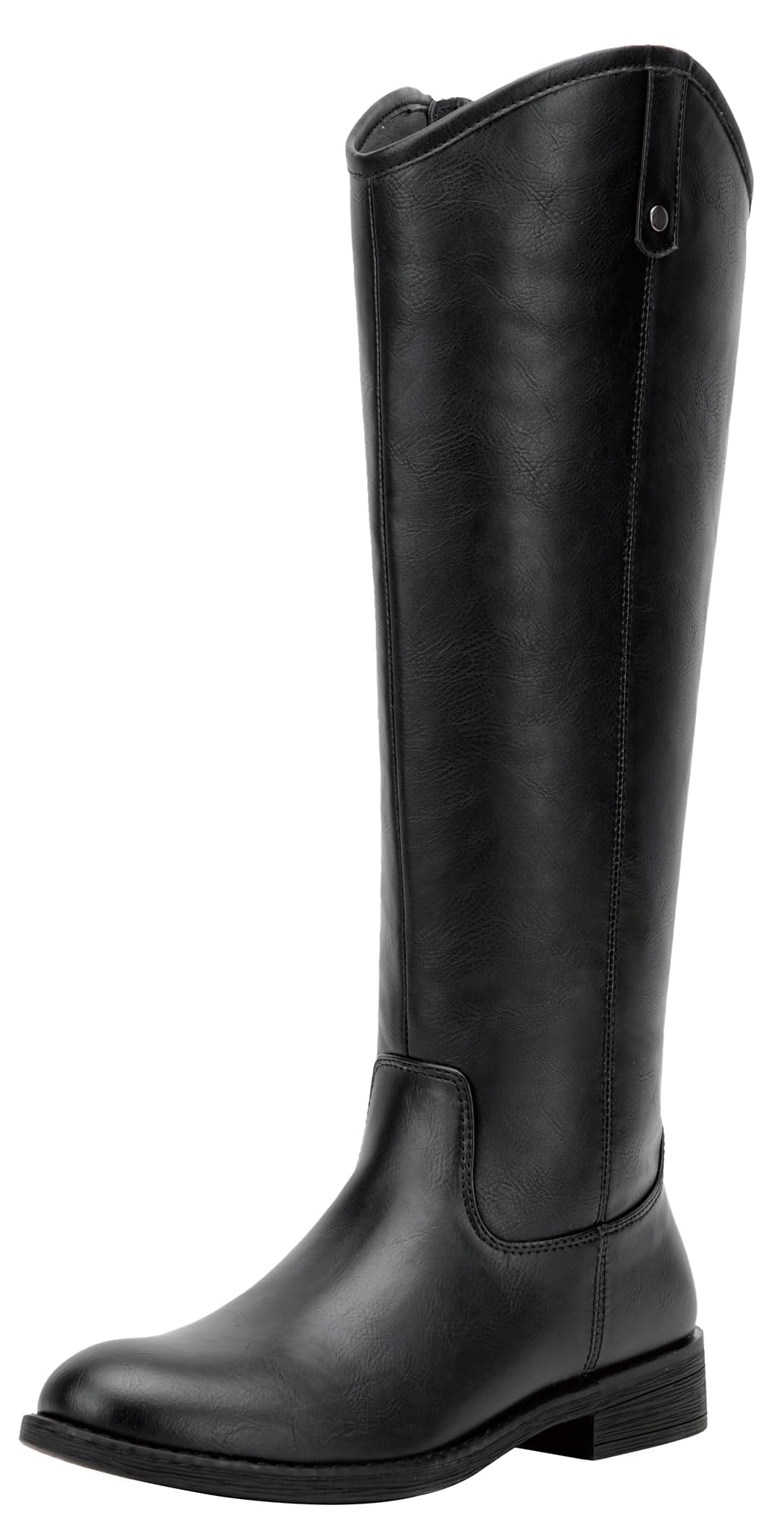 Vepose Women's Knee High Boots 956 Black Zipper Casual Weather Tall Fashion Retro Vegan Boots for Women Size 7.5(CJY956 Black 07.5)