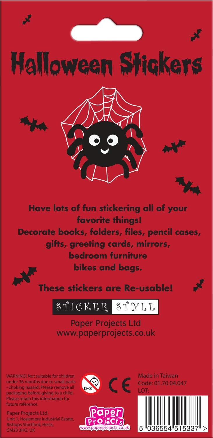 Halloween Sparkly Reusable Stickers, Red, 19.5cm x 9.5cm - Image 3