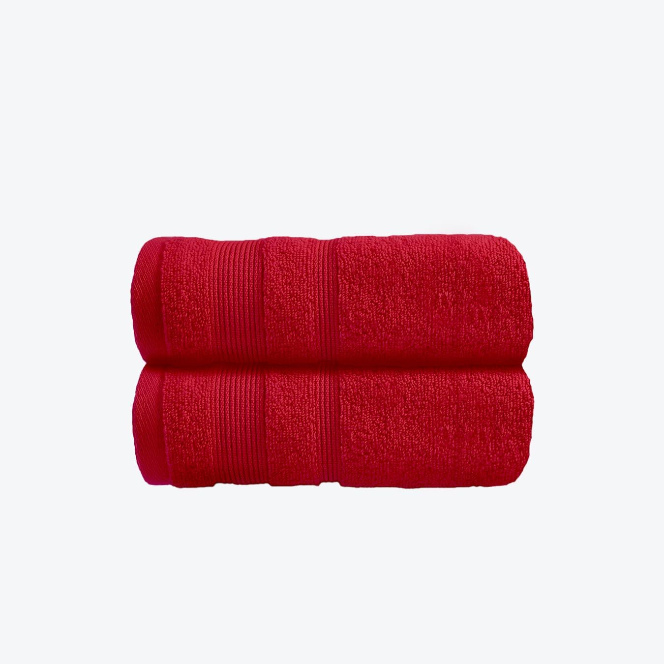 Allure Zero Twist Hand Towel Set for Bathroom, Pack of 2, 50 x 85cm, 100% Egyptian Cotton (Cranberry)