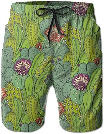 2017 Newest Men's Cactus Mammillaria Peyote Opuntia Quick Dry Beach Board Shorts