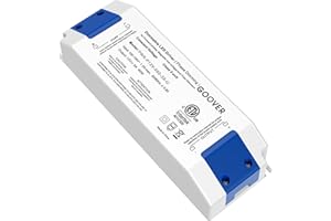 GOOVER 60W Triac Dimmable Driver,Power Supply,AC 120V to DC 12V Transformer,Compatible with Lutron and Leviton Dimmers,for LED Lighting,Class 2,ETL Certified