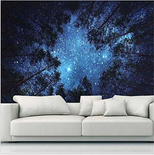 Animoeco Wall Tapestry Hanging black Night Sky Wall Art Home Decor, the Milky Way Trees Tapestry Picnic blanket Bedspread Curtain Decor Table Couch Cover Beach Yoga Throw (60Lx40W, forest in night)