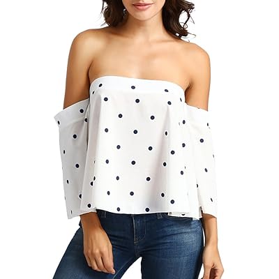 MEEYA Women's Off Shoulder Polka Dot Blouse Singapore Ubuy