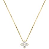 GILDED Itsy Bitsy Lab-Grown Diamond Pendant, 0.25 CTTW, Sterling silver and 14KT Gold Plated Silver SI1 F-Color Diamonds, Prong-Set, 18” Chain with Spring-Ring Lock