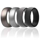 ROQ Silicone Rubber Wedding Ring for Men, Comfort