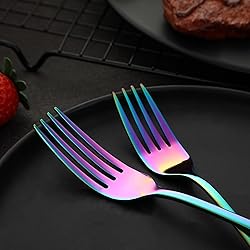 Rainbow Silverware Set Flatware Cutlery - 40 Pieces