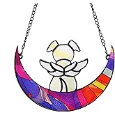 Stained Glass Angel Dog Memorial Suncatcher, Memorial Window Hanging Gifts for Loss of Dog | Sympathy Gifts | Passing Away Remembrance Memory Ornaments for Pet Lovers | Pet Bereavement
