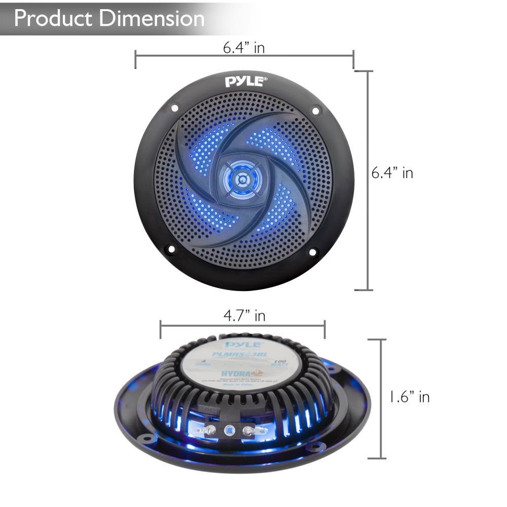 Marine Grade Speakers Low Profile 5.25 Inch Boat Car 2 Way Waterproof