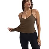 YAMILI Workout Tops for Women Casual Racerback Basic Tank 2025 Summer Camisole V Neck Slim Fit Ribbed Sleeveless Top