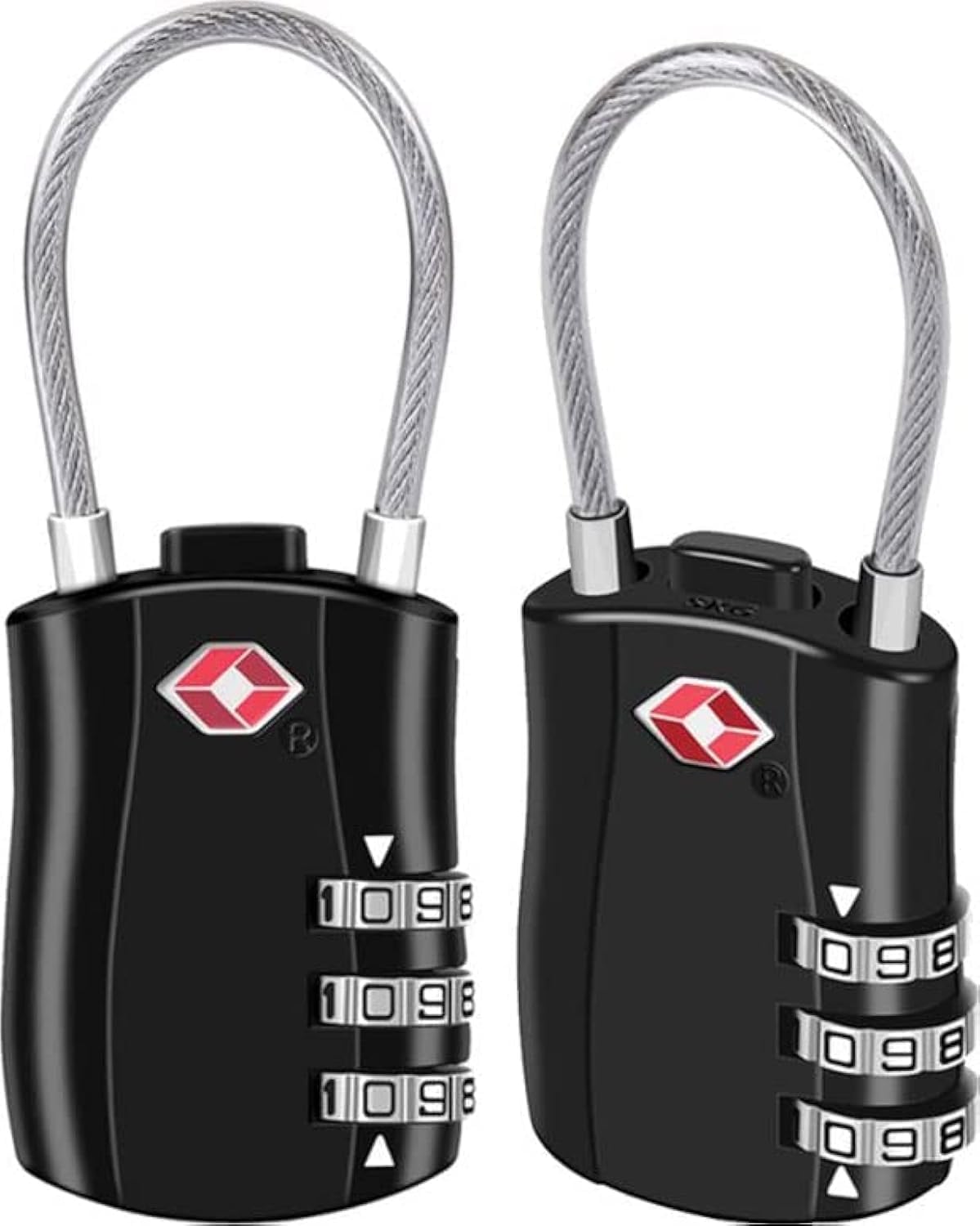 Suitcase Locks BeskooHome Luggage Locks - TSA Approved Luggage Locks, Zinc Alloy Security Padlock, 3-Dial Combination Travel Padlock for Luggage, Suitcases, Backpacks, Laptop Bag, etc.- 2 Pack