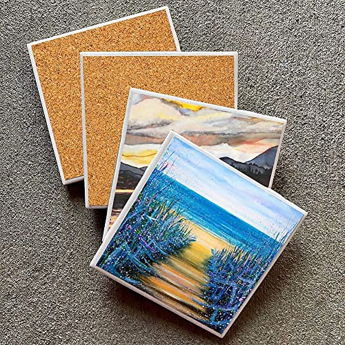 60 PCS Square Unglazed Ceramic Tiles for Crafts Coasters with 60 PCS