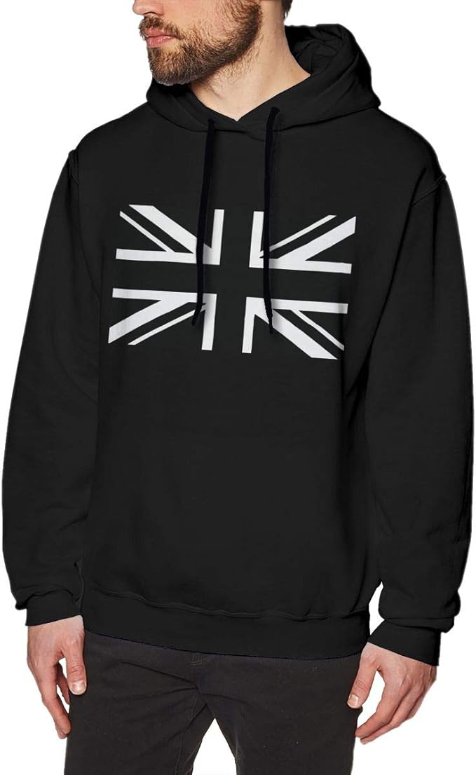 White and Black British Flag England Men's Hoodies Sweater Fashion Long