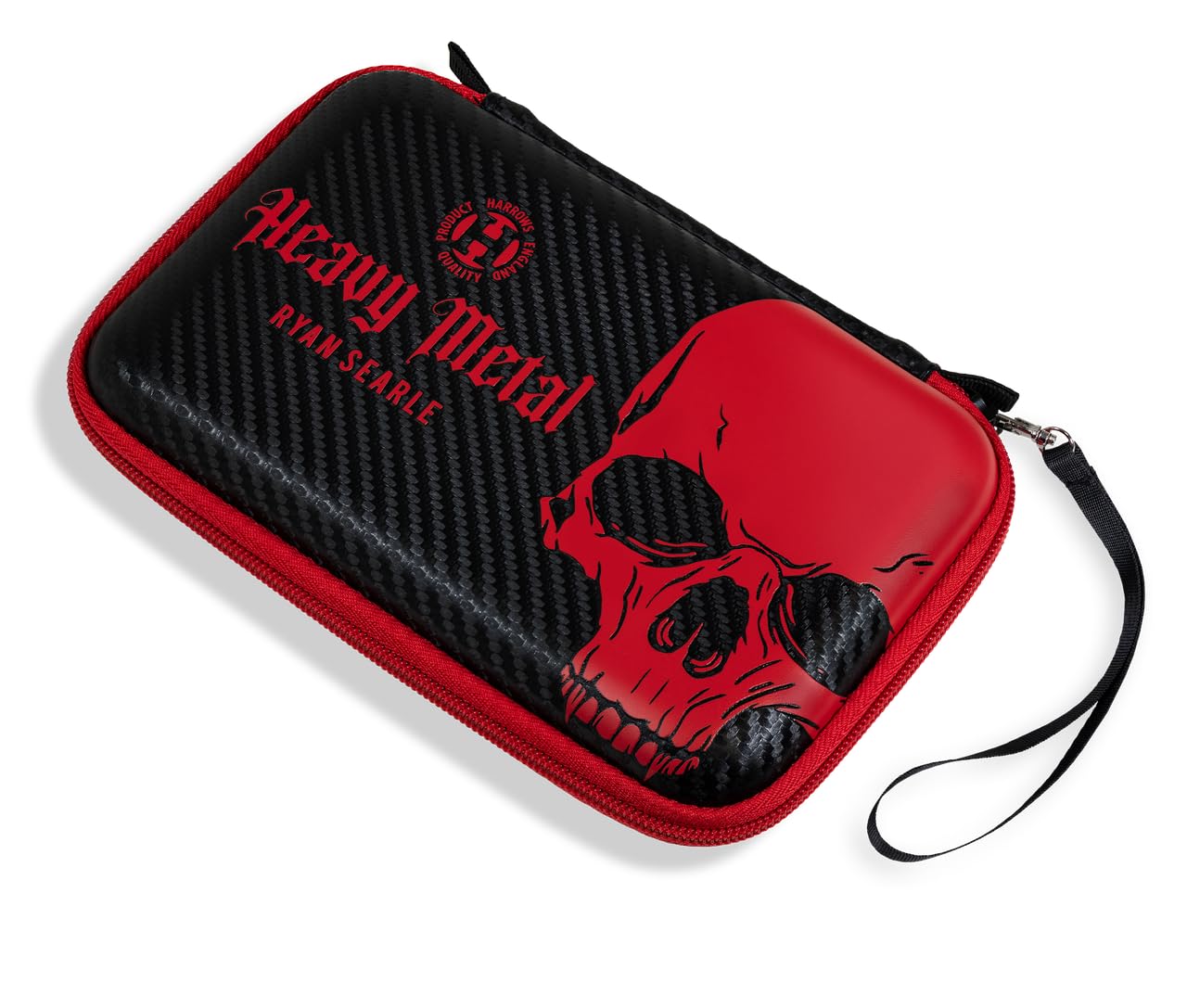 Harrows Darts Case Ryan Searle Player Pro 6 | Dart Holder I Holds 6 Darts | Protective EVA Material | Holds 6 Darts Fully Assembled and Darts Accessories I Black Red