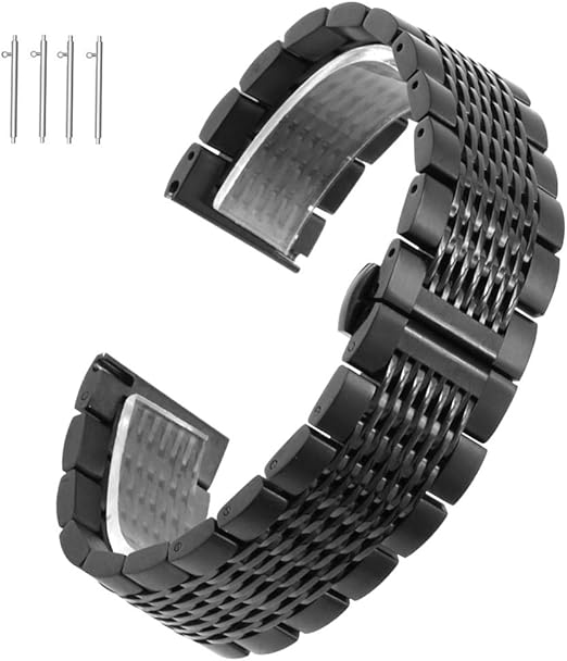 watches with black metal strap