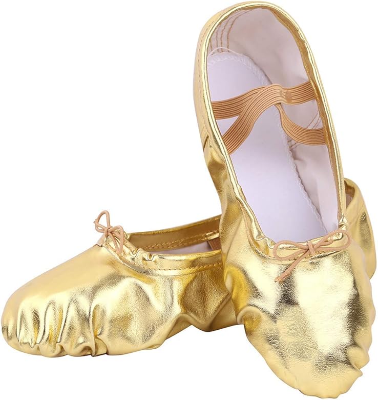 kids gold ballet shoes