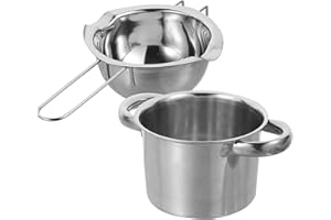 HAWILLOSCH 14cm 400ml Stainless Steel Double Boiler Pot Set for Chocolate Melting, Butter Heating, and Cheese