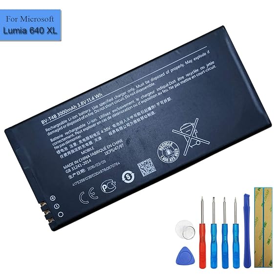 Ersatzakku BV-T4B 3000mAh 3.8V 11.4Whr Kompatibel mit Microsoft Lumia 640 XL RM-1062 Nokia Lumia 640 XL