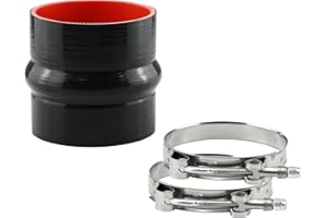 Ucreative Reinforced Silicone Straight Hump Coupler High Temperature 4-ply with T-Bolt Clamps Hose ID: 4.0" (102mm)