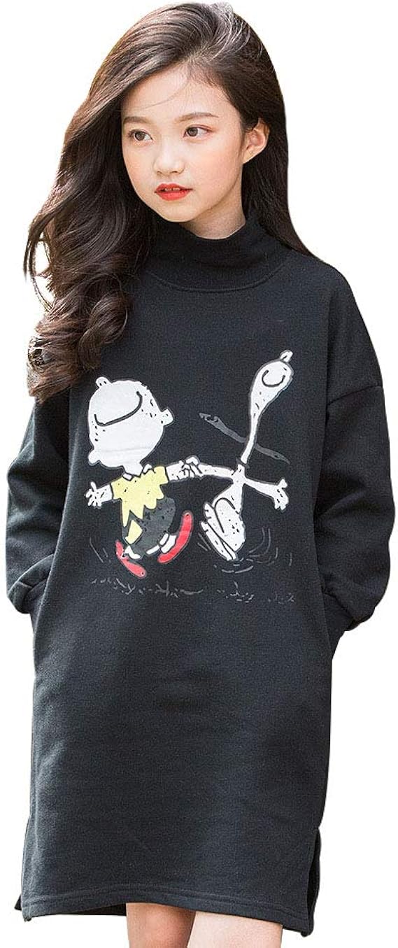 Amazon Bidear 子供服 女の子 春秋 スウェット 長袖 ロング ワンピース Tシャツ ガールズ カットソー カジュアル かわいい おしゃれ ワンピース チュニック 通販