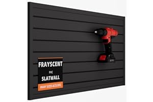 FRAYSCENT Slat Wall Paneling Garage Slatwall Storage Systems, Slatwall Panel 4x2 ft Garage Wall Organizer PVC Wall Panels Bike Rack Garage Storage & Organization Products Garage Garden Tool Organizer Wall Mount