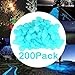 ONSON 200pcs Glow in the Dark Garden Pebbles,Glow Stones Rocks for Walkways Outdoor Decor Aquarium Fish Tank Garden Decorative Stones for Path Lawn Yard Walkway -Blue