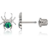 Limerencia Hypoallergenic G23 Implant Grade Titanium Screw Back Earrings Tragus 20G Helix F136 Piercing Post for Sensitive Ears Cartilage