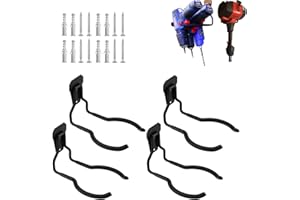 Juformin Power Tool Hanger, Weedeater Hanger, Garage Wall Hooks, Weedeater Rack, String Trimmer Hanger, Utility Hooks for Garage Tool Organizers and Storage (4 Pack), WEH01