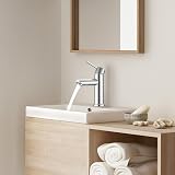 Hapilife Basin Mixer Taps Chrome Single Lever with Pop Up Waste G1/2 Hoses view 9