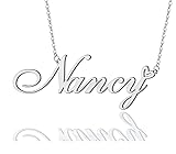 AOLO Nancy Heart Name Necklace Silver Stainless