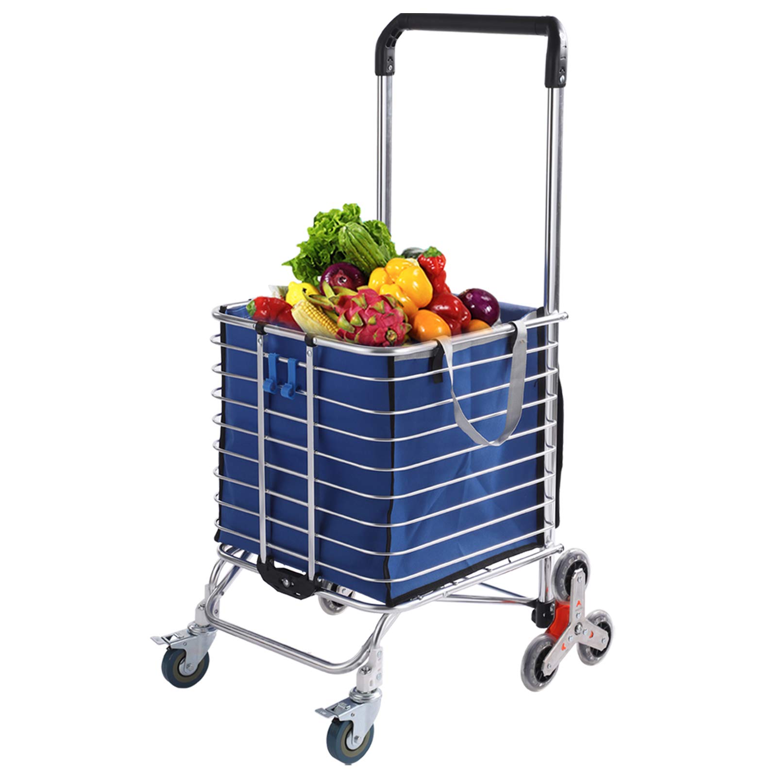 canvas shopping cart with wheels