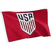 Desert Cactus US Soccer Flag USMNT United States Men's National Team 100% Polyester Indoor Outdoor 3x5 feet Officially Licensed Gear (Red, USA Soccer - C)