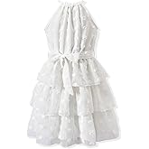 Little Girls Summer Adjustable Halter Neck Dress Sleeveless Chiffon Dress Size 4-12 Years