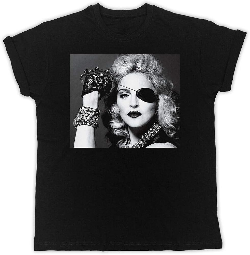 Madonna Tshirt Cool Short Sleeve Unisex Black TShirt Amazon.co.uk