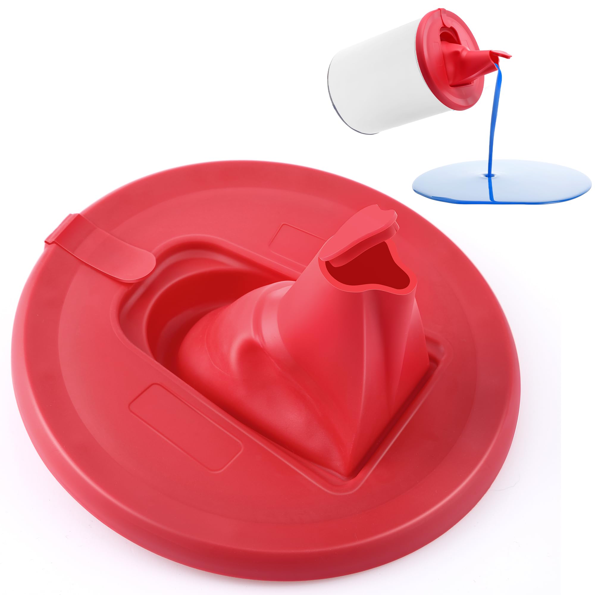 Photo 1 of Avenuebool 1 Pack Foldable Paint Can Lid Cover with Spout & Air Hole Compatible with 1 Gallon Container, Secure Seal with Built in Spout to Pour Easily, Paint Storage Lid