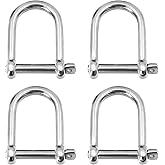 Laorde Marine Grade 316 Stainless Steel Wide D Shackle, 1/2", 3/8", 5/16", 1/4", Clevis Anchor Shackle for Boat, Sailboat, Chain, Rigging Clasp