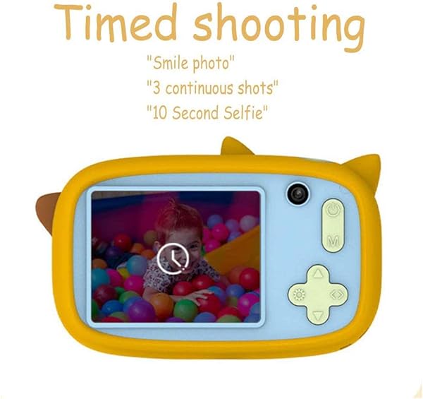 QCHEA Multifunctional Childrens Camera 26MP Dual Lens 2 4 Inch IPS Display Digital Video Camera filterCreative Photo FrameFlashWith 32G Memory Card Color B