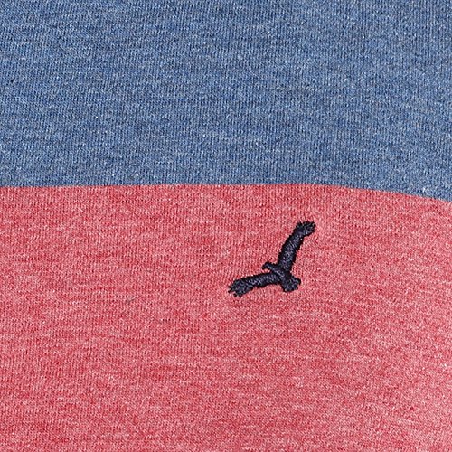 american crew men's cotton t-shirt blue and brick red melange