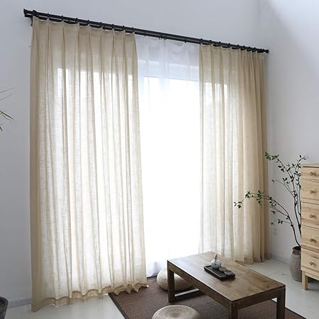 Lino Naturale Voile Tenda Per Camera Da Letto Risparmio