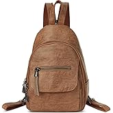 FANCELINE Small Backpack Purse for Women Fashion PU Leather Backpack Convertible Ladies Sling Bag