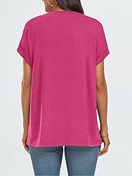 AUTOMET Womens Summer Tops Oversized Short Sleeve