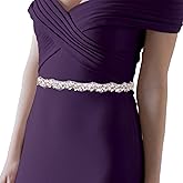 Jovbridsea Wedding Belt Pearl Bridal Belt Handmade Beaded Rhinestone Wedding Dress Belt Sash for Bride and Bridesmaid