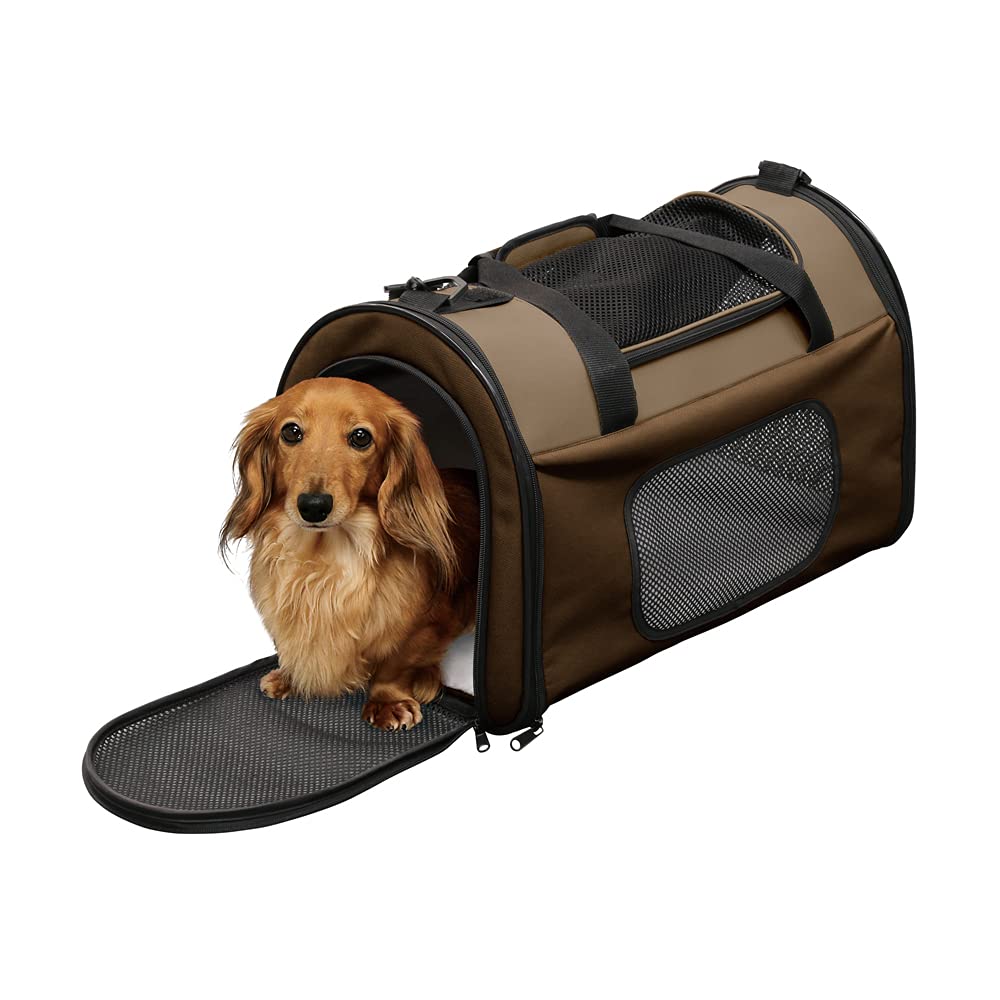 アイリスオーヤマ(IRIS OHYAMA) 犬 猫 キャリー 折りたたみ 収納付 シートベルト固定可 ブラウン 小型犬 Mサイズ商品画像