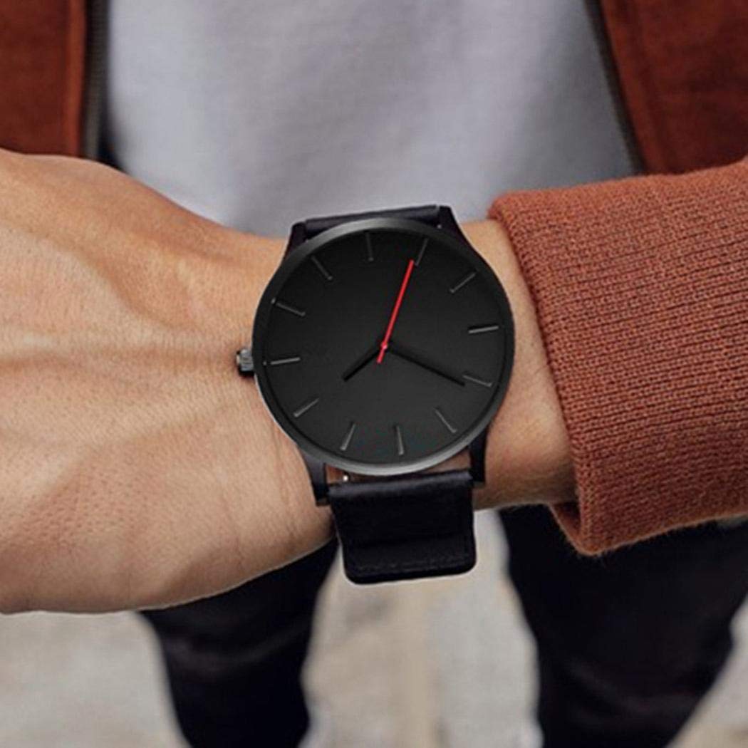 GuGio Men\'s Analog Quartz Watch Business Watches Mens Sport Watch with PU Leather Strap