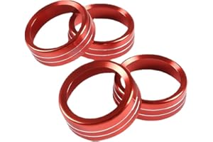 AuTK Aluminum Alloy AC Knob Covers Kit for Toyota Tacoma 2016-2023 (4pcs Red) - HVAC Control Button Covers, Metal Air Conditioner Dial Covers, Durable Interior Upgrade Accessories